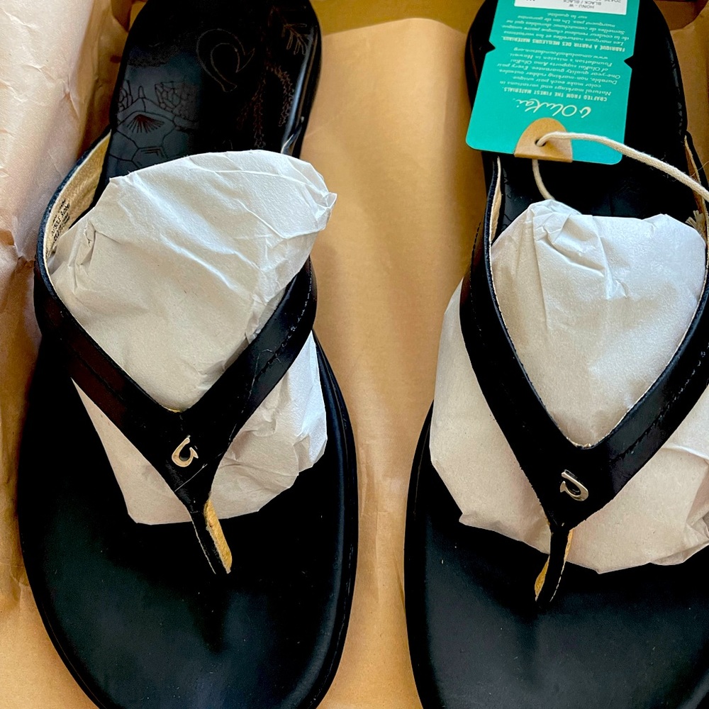 Olukai Honu Size 11 Brand New Black